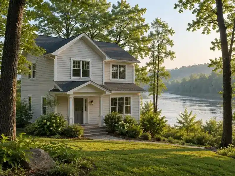 Home with clean siding near the Fox River in Cary, IL